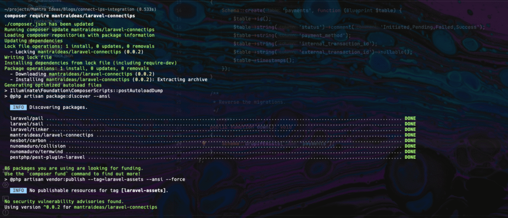 installing laravel-connectips package